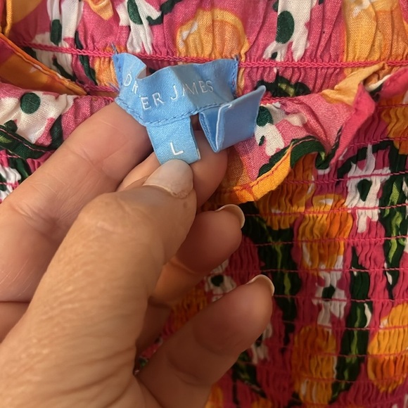 Draper James Kimberly Orange Blossom Tiered Smock Dress women’s size large - Picture 5 of 10